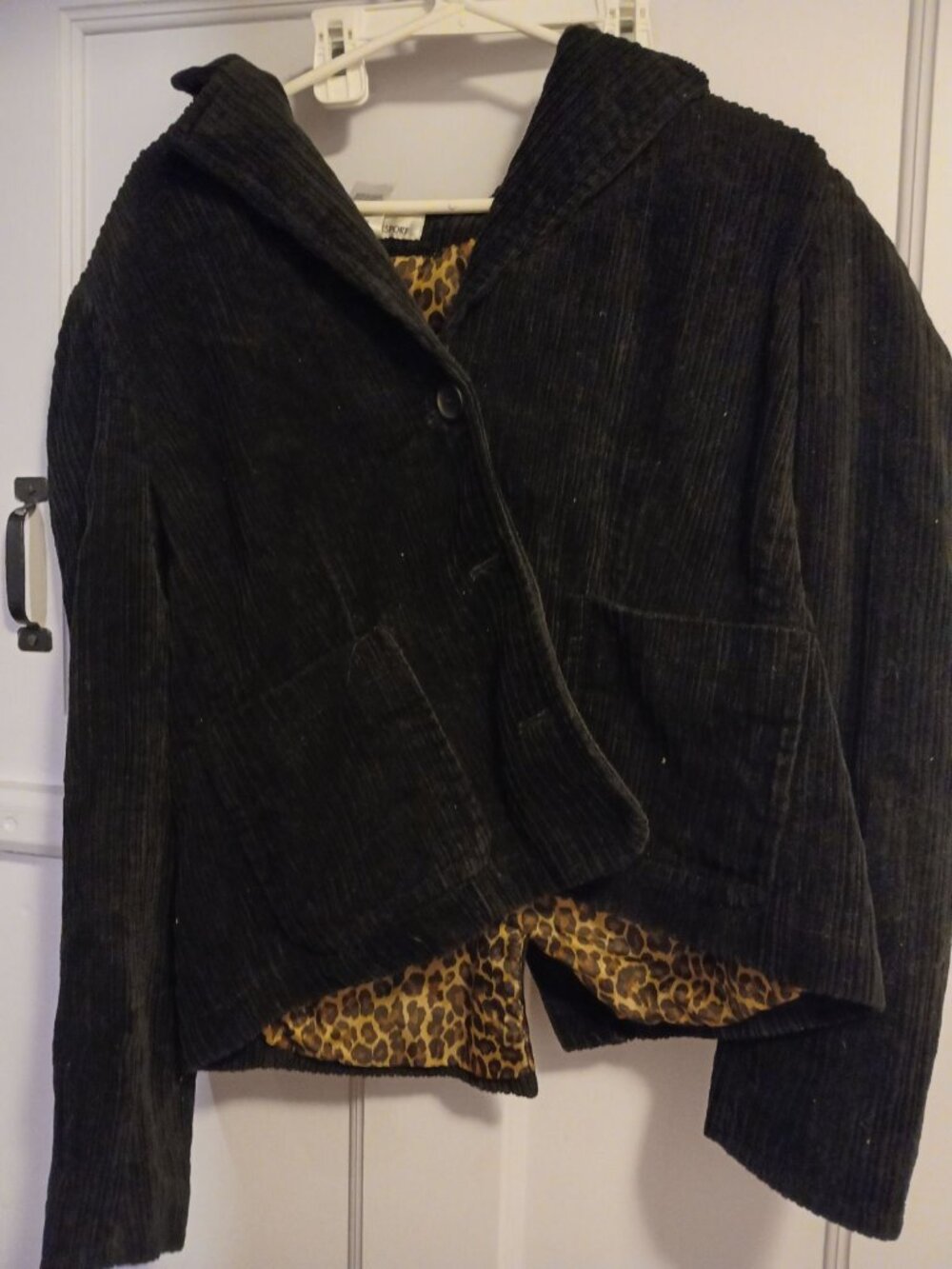Jones New York Sport Womens 10 Black Leopard Jacket